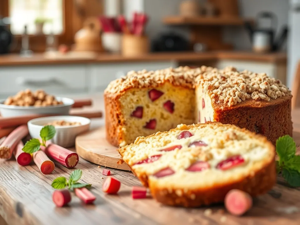 Ciasto jogurtowe z rabarbarem i kruszonką: przepis na pyszny deser