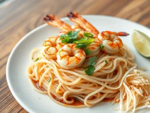 Szybki przepis: krewetki z makaronem ryżowym