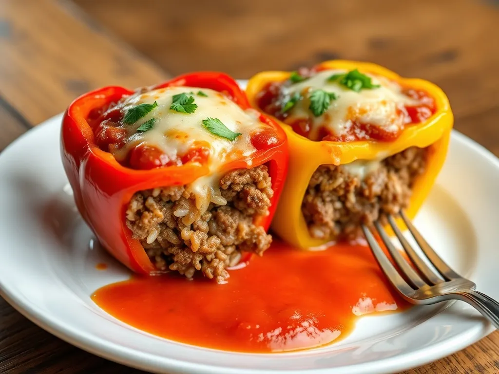 Przepis: papryka faszerowana mięsem mielonym zapiekana w piekarniku