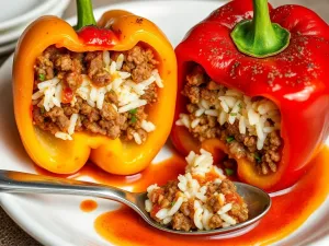 Papryka faszerowana mięsem mielonym i ryżem – prosty przepis