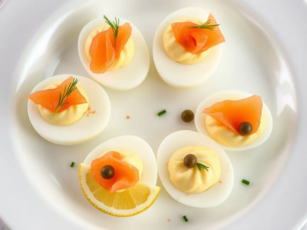 Przepis na jajka faszerowane wędzonym łososiem
