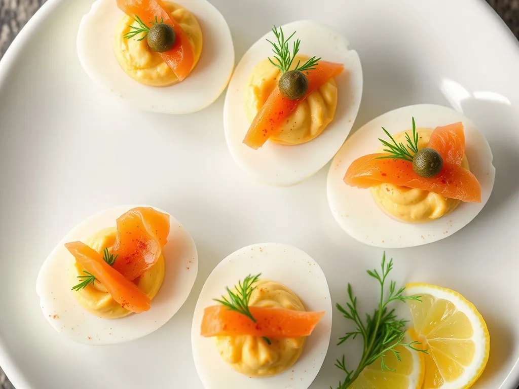 Szybkie jajka faszerowane z łososiem: idealne na przyjęcie