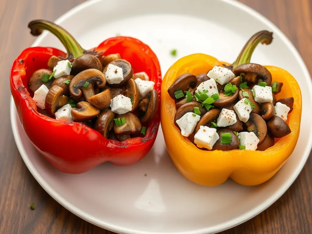 Papryka faszerowana pieczarkami i serem feta: prosty przepis