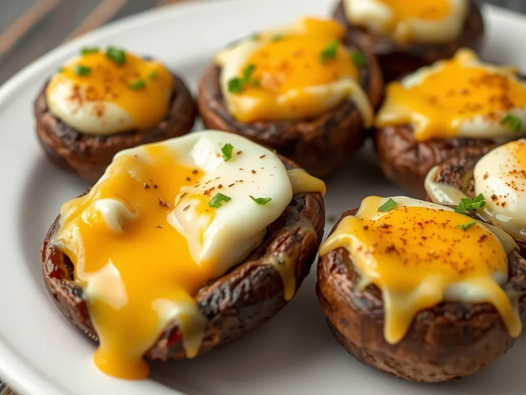 Przepis na pieczarki faszerowane jajkiem i serem