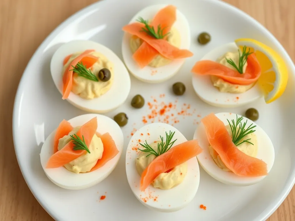 Przepis na jajka faszerowane z łososiem i serkiem