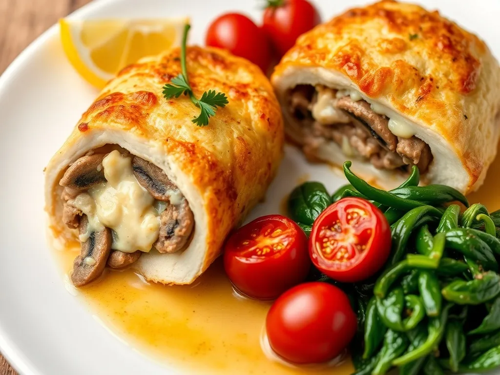 Przepis: pierś z kurczaka faszerowana pieczarkami i serem z piekarnika