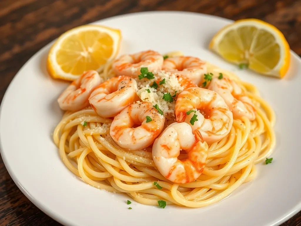 Przepis na makaron z krewetkami w sosie śmietanowo-serowym