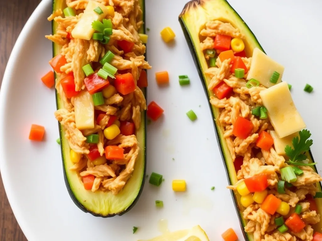 Cukinia faszerowana kurczakiem i warzywami — szybki