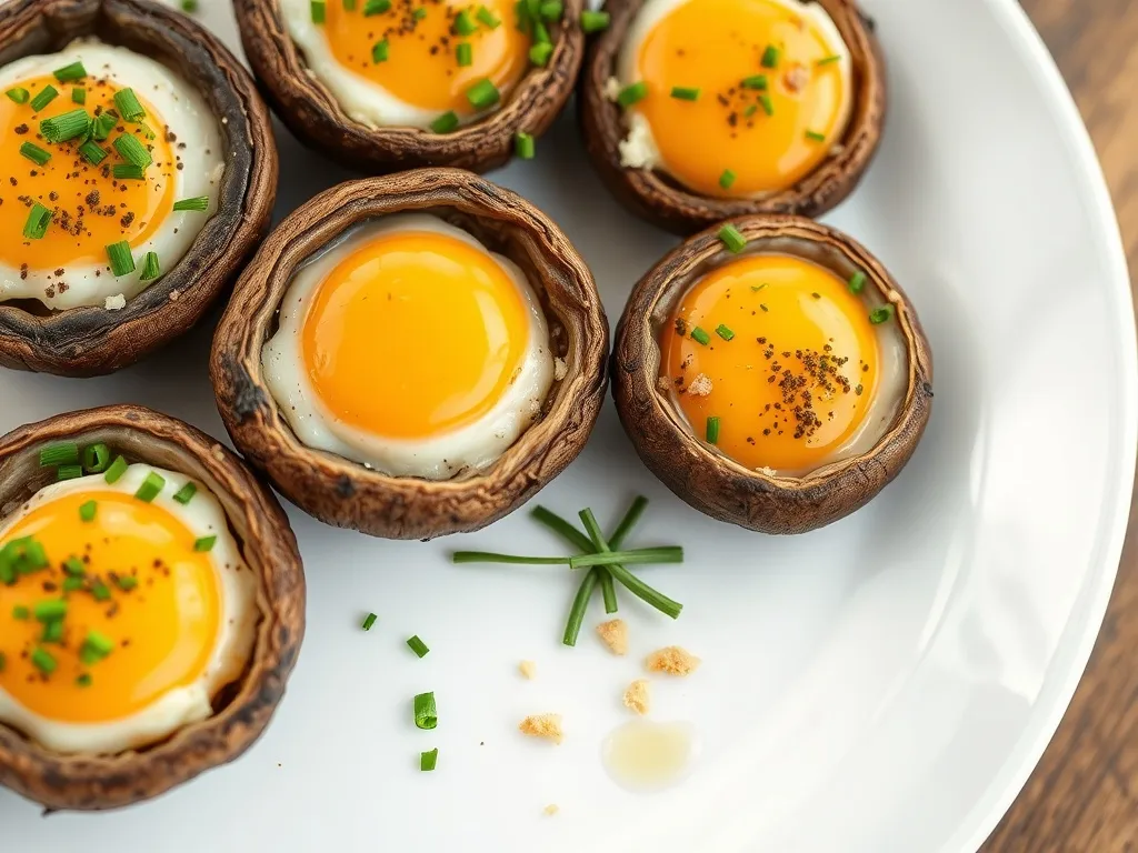 Przepis na pieczarki faszerowane jajkiem z piekarnika