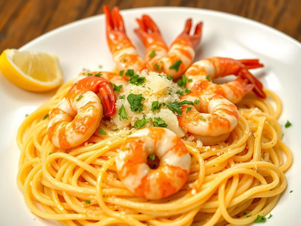 Przepis na makaron z krewetkami na winie